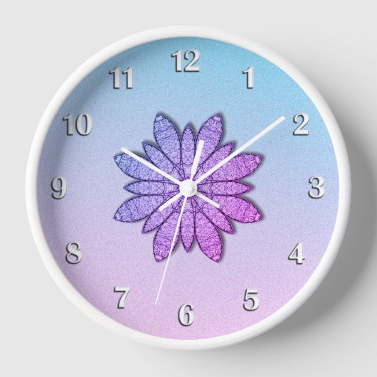 Horloge Nombres Blancs Plutôt Violets (Recto)