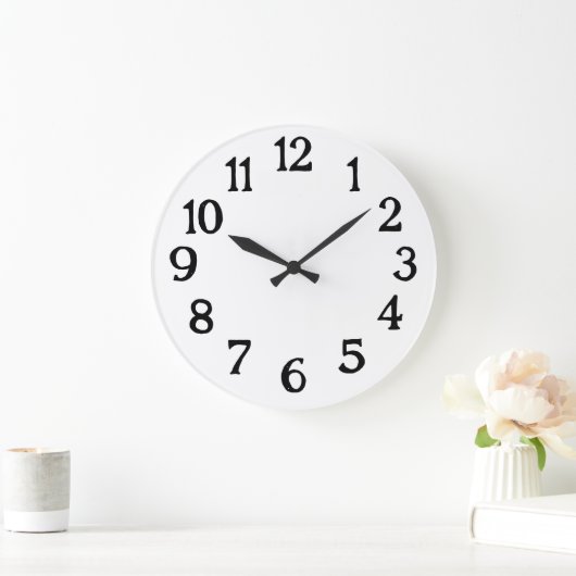 Horloge normale simple en noir et blanc (Maison)