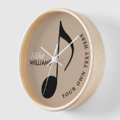 Horloge Note de musique sur Wall_Clock avec nom (Angle)