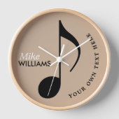 Horloge Note de musique sur Wall_Clock avec nom (Recto)