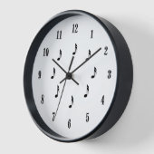 Horloge Notes de musique blanche avec des chiffres romains (Angle)