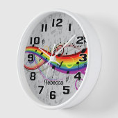 Horloge Notes de musique noire sur Gray (Angle)
