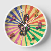 Horloge Notes musicales sur Sunsplash Arrière - plan (Recto)