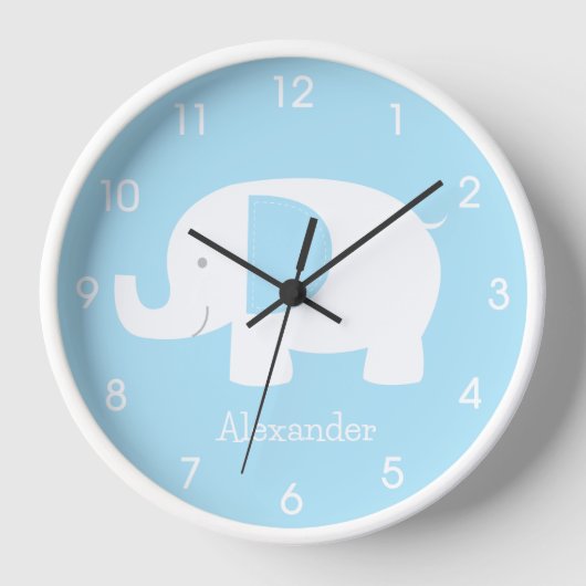 Horloge Nourriture minimaliste Mod Elephant Bleu (Recto)