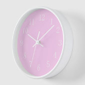 Horloge Nourriture pour bébé rose avec mur de finition bla (Angle)