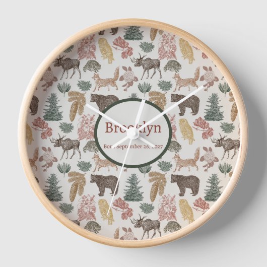 Horloge Nourriture vintage des animaux de bois (Recto)