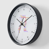 Horloge Nuage de mots mathématiques pour le jour de Pi en (Angle)