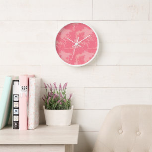 Horloge Nuage rose marbré abstrait