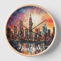 Nuit New York ville, Aquarelle, Coloré moderne