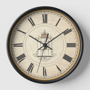 HORLOGE NUMÉRAUX ROMAINS ANTIQUE TEMPS RUSTIQUE