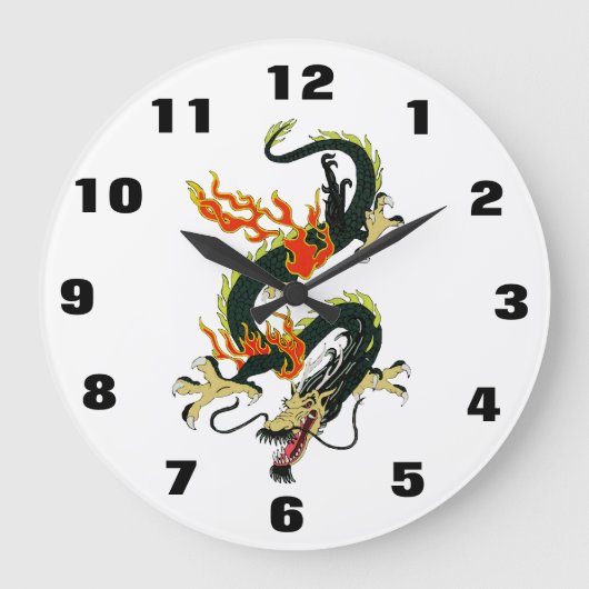 Horloge numérique du dragon chinois noir (Recto)