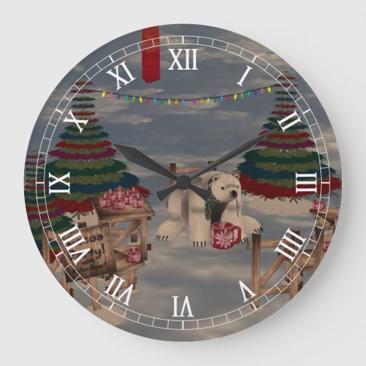 Horloge numérique romaine de l'ours polaire (Recto)