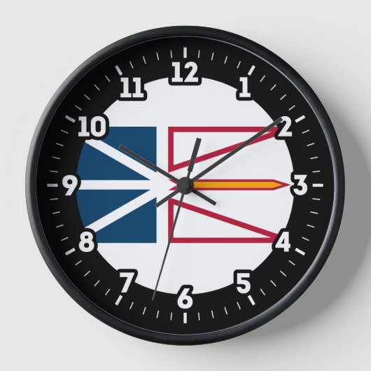 Horloge Numéro graphique des drapeaux de Terre-Neuve (Recto)