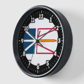 Horloge Numéro graphique des drapeaux de Terre-Neuve (Angle)