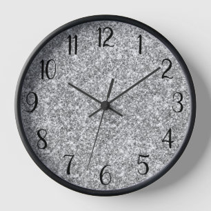 Horloge Numéro Noir Paillettes Argentées