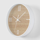 Horloge Numéros De Points Contemporains Sur Faux Bois (Angle)