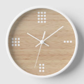 Horloge Numéros De Points Contemporains Sur Faux Bois (Recto)