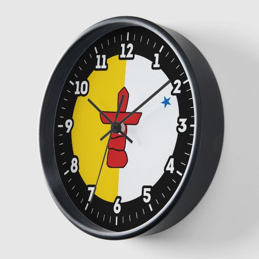 Horloge Numérotation graphique du drapeau du Nunavut (Angle)
