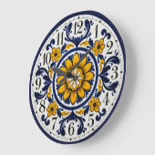 Horloge numérotée Talavera élégante (Angle)