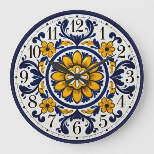 Horloge numérotée Talavera élégante (Recto)