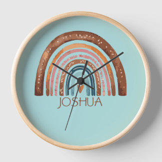 HORLOGE NURSERY RAINBOW GARÇONS NOM CLOCK