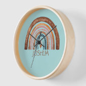 HORLOGE NURSERY RAINBOW GARÇONS NOM CLOCK (Angle)