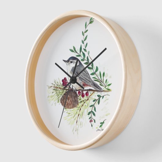 Horloge Nuthatch Bird Art (Angle)