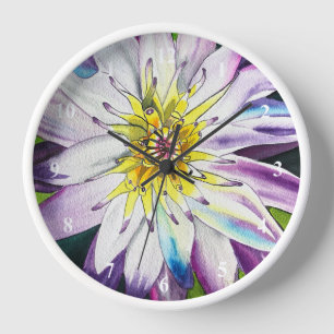 Horloge Nymphéas à l'aquarelle, beaux-arts