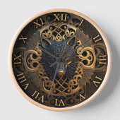 Horloge OEuvre murale sauvage Loup hurlant avec Visage Déc (Recto)