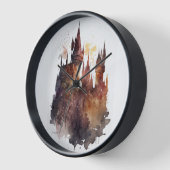 Horloge Oeuvre originale du château d'aquarelle (Angle)