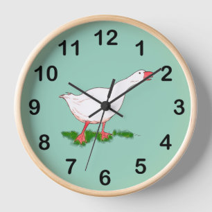 Horloge oie de la ferme blanche