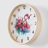 Horloge Oiseau flamant rose sublimation (Angle)