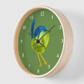 Horloge Oiseau vert mignon (Angle)