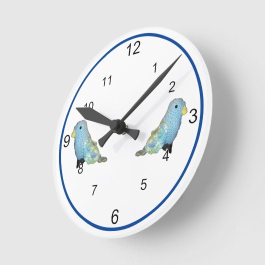Horloge - Oiseaux bleus (Angle)