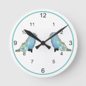 Horloge - Oiseaux bleus et verts (Recto)