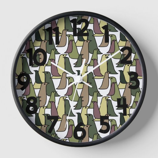 Horloge Oiseaux de Camouflage (Recto)