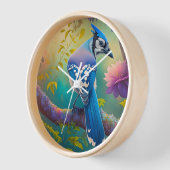 Horloge Oiseaux Fantastiques Geai Bleu (Angle)