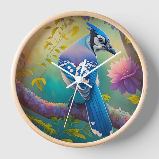 Horloge Oiseaux Fantastiques Geai Bleu (Recto)