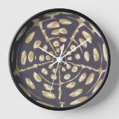 Horloge Olive Green Polka Point Radial Motif Art Imprimer (Recto)