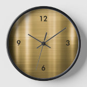 Horloge Or métallique brossé moderne Noir (Recto)