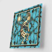 Horloge Or Sud-Ouest Kokopelli Et Soleil (Angle)