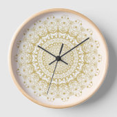Horloge Or sur le motif mandarin blanc orné (Recto)