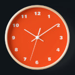 Horloge orange avec couleurs et chiffres personnal<br><div class="desc">Belles couleurs personnalisables Horloges murales - Choisissez / ajoutez vos couleurs arrière - plans et numériques préférées ! Choisissez vos polices numériques uniques ! ou Ajoutez votre texte / nom / date / logo / image ...  ou sinon :) Bonne chance - Soyez heureux :)</div>