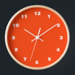 Horloge orange avec couleurs et chiffres personnal<br><div class="desc">Belles couleurs personnalisables Horloges murales - Choisissez / ajoutez vos couleurs arrière - plans et numériques préférées ! Choisissez vos polices numériques uniques ! ou Ajoutez votre texte / nom / date / logo / image ...  ou sinon :) Bonne chance - Soyez heureux :)</div>