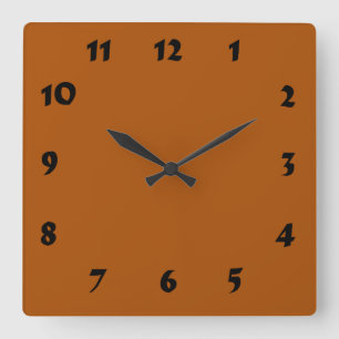 Horloge orange brûlée numérotée modifiable