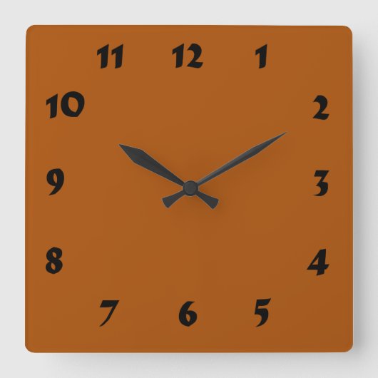 Horloge orange brûlée numérotée modifiable (Recto)