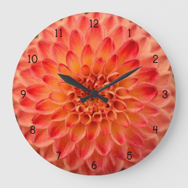 Horloge orange de fleur de dahlia (Front)