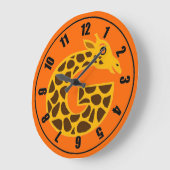 Horloge orange de la Giraffe Cute (Angle)