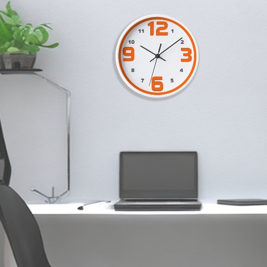 Horloge Orange teinte Gras Trimestre Numéros