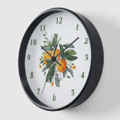 Horloge Oranges Fruit Feuillage Orange Rond Cuisine (Angle)